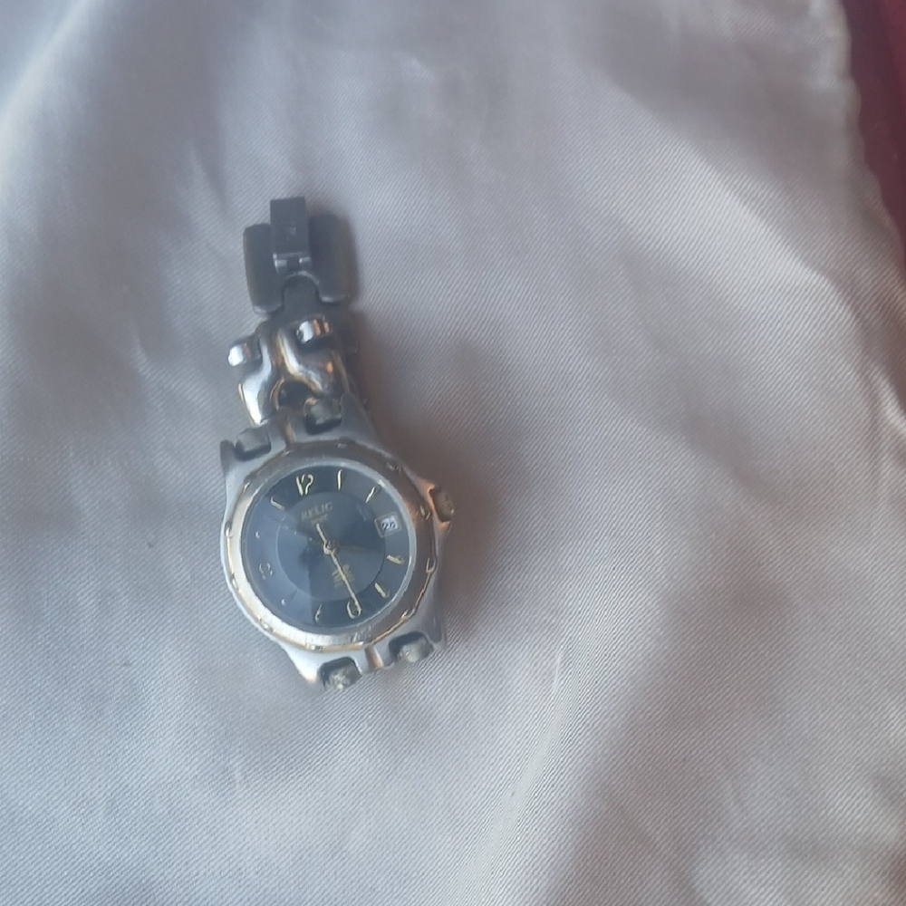 Silver and Black Wristwatch